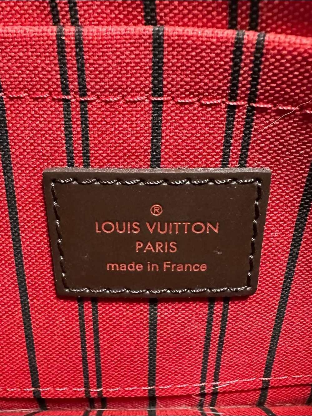 Louis Vuitton Damier Ebene Canvas & Leather Wristlet with Red Interior - Picture 8 of 14